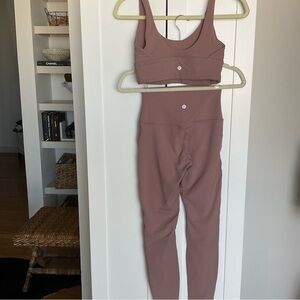 Set - lululemon Align High-Rise Leggings 25" Twilight Rose SZ 4 Bra- SZ 6 Align